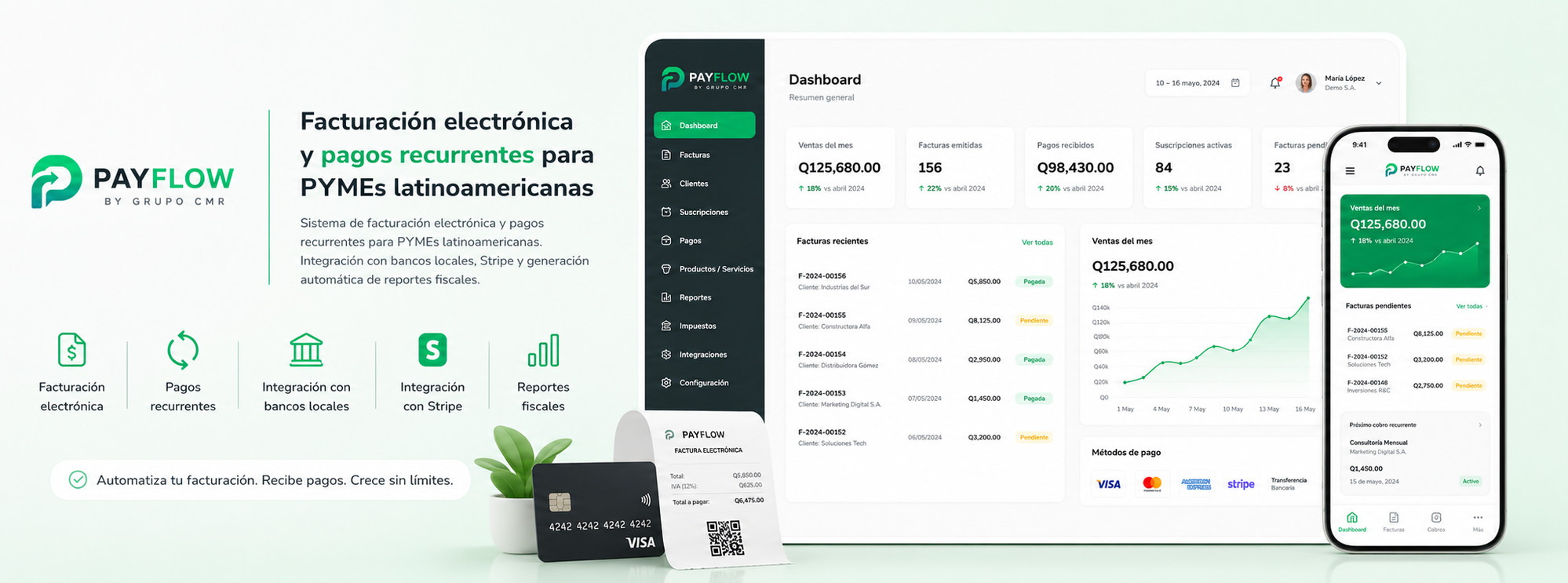 PayFlow — Facturación electrónica y pagos recurrentes